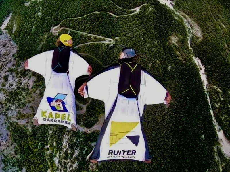 Patrick in wingsuit